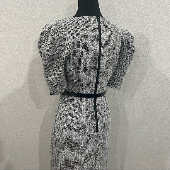 Karl Lagerfeld Monochrome Tweed Midi Dress Size 2 - Picture 5 of 7